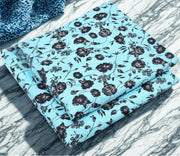 Sky Blue n Black Floral.                 (PC-00909826)