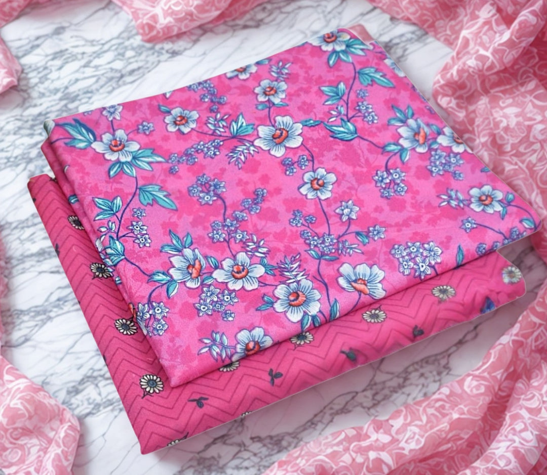 Pink with White Floral.                                (PC-00909791)