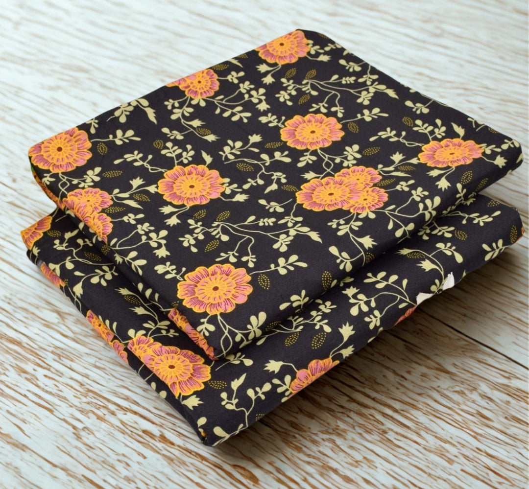 Black n Orange Floral.                      (PC-00909818)