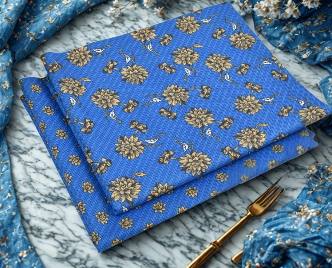 D-Blue Floral Print.                         (PC-00909790)