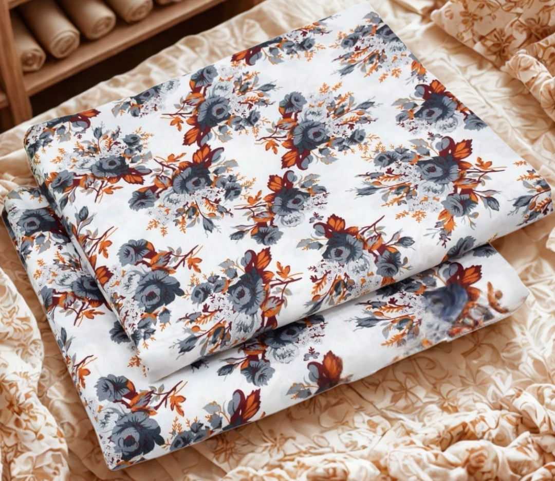 Gray N White Floral.                      (PC-00909844)